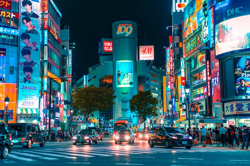 Familie auf Weltreise Japan mit dem Camper Fahren in Japan Tokio