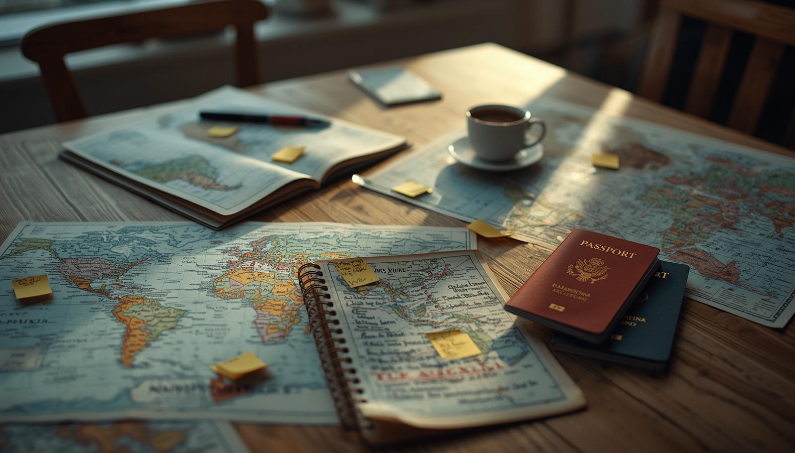Familie auf Weltreise Reisevorbereitung Weltkarte