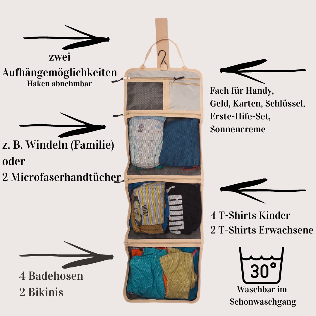 Reise-Organizer Mathilda mit allen Taschen